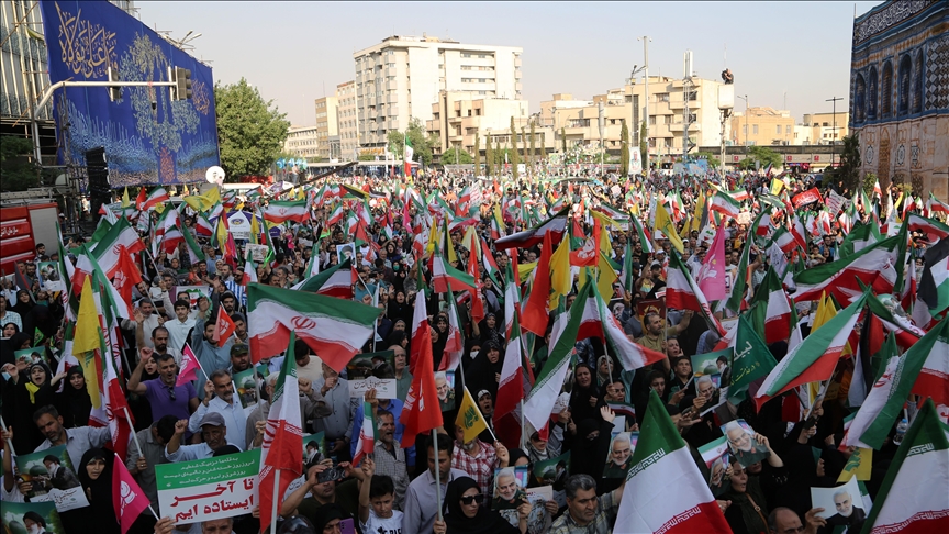 Thousands in Iran protest against Israel, US following Israeli attacks