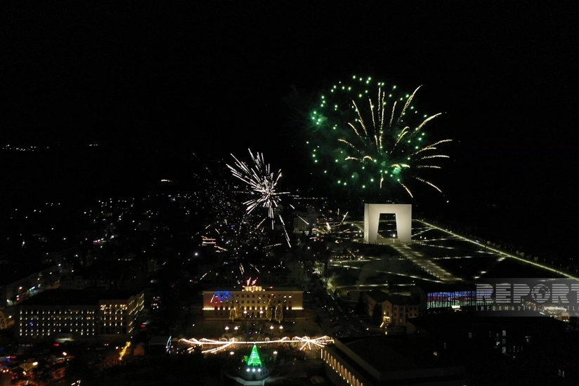 Xankəndidə bayram atəşfəşanlığı